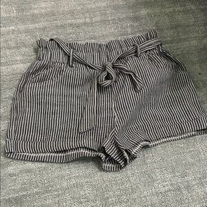 Striped grey and White Women Shorts